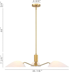 Oscar 36-in white Pendant - Franing