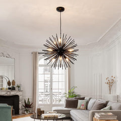OMUNIN 9-Light Sputnik Chandelier, Mid-Century Starburst Design, Modern Pendant Light - Franing