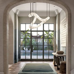 Oslo Infinity Symmetrical Entryway Alabaster Pendant Light - Franing