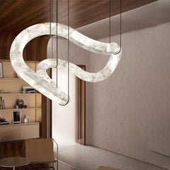 Oslo Infinity Symmetrical Entryway Alabaster Pendant Light - Franing