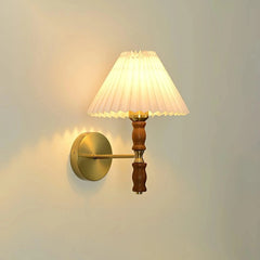 Pleated Walnut Wall Light - Franing
