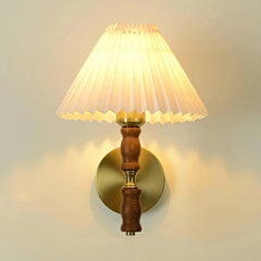 Pleated Walnut Wall Light - Franing