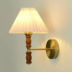Pleated Walnut Wall Light - Franing