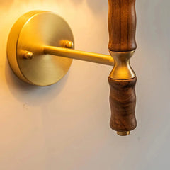 Pleated Walnut Wall Light - Franing