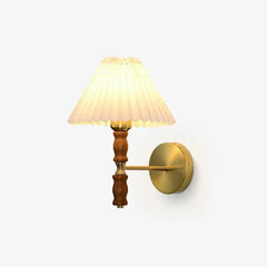 Pleated Walnut Wall Light - Franing