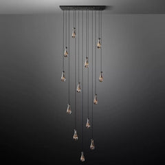 Raindrop Linear Chandelier 54", Rain Chandelier - Franing