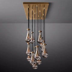 Raindrop Linear Chandelier 54", Rain Chandelier - Franing