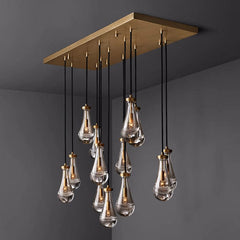 Raindrop Linear Chandelier 54", Rain Chandelier - Franing