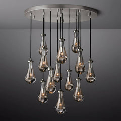 Raindrop Round Chandelier 36", Rain Chandelier - Franing