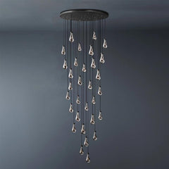 Raindrop Round Long High Ceiling Chandelier Light D60" - Franing