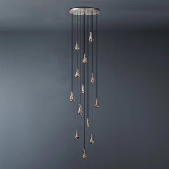 Raindrop Round Long High Ceiling Chandelier Light D36'' - Franing