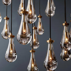 Raindrop Round Long High Ceiling Chandelier Light D60" - Franing