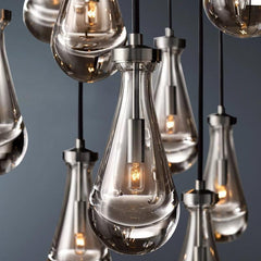 Raindrop Round Long High Ceiling Chandelier Light D36'' - Franing