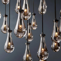 Raindrop Round Long High Ceiling Chandelier Light D60" - Franing