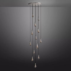 Raindrop Round Long High Ceiling Chandelier Light D36'' - Franing