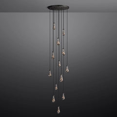 Raindrop Round Long High Ceiling Chandelier Light D36'' - Franing