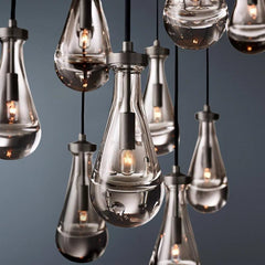 Raindrop Round Long High Ceiling Chandelier Light D36'' - Franing