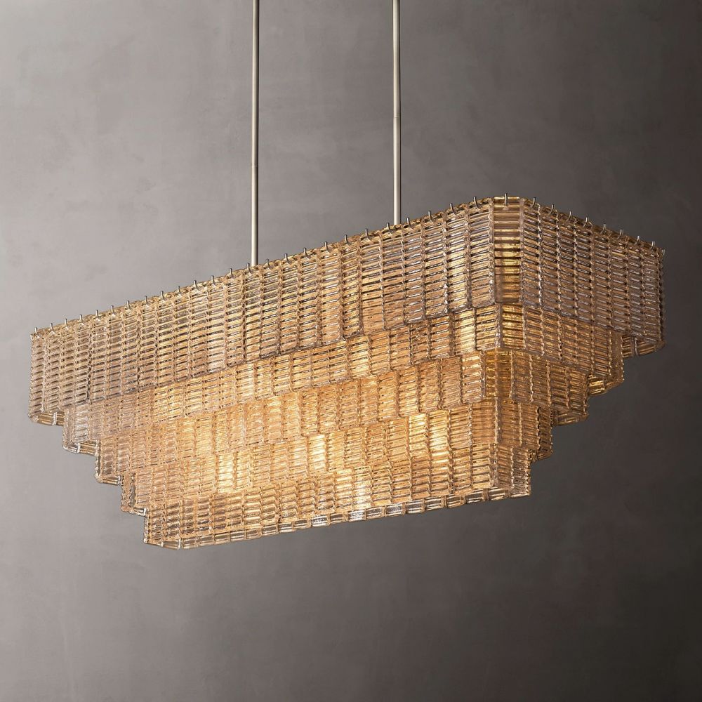 Siren Clear Glass Rectangle Chandelier 59" - Franing