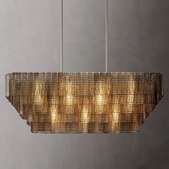 Siren Smoke Glass  Rectangle Chandelier 59" - Franing