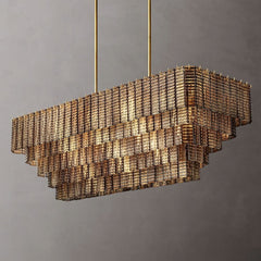 Siren Smoke Glass  Rectangle Chandelier 59" - Franing