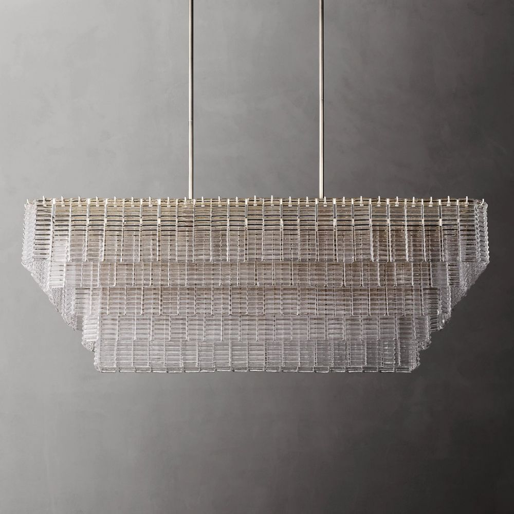 Siren Clear Glass Rectangle Chandelier 59" - Franing