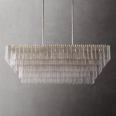 Siren Clear Glass Rectangle Chandelier 59" - Franing