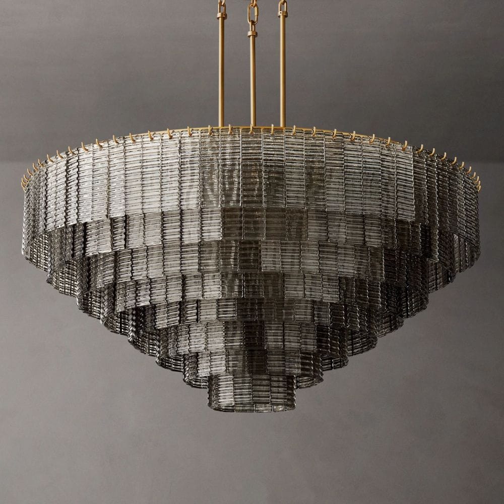 Siren Smoke Glass Round Chandelier 52" - Franing