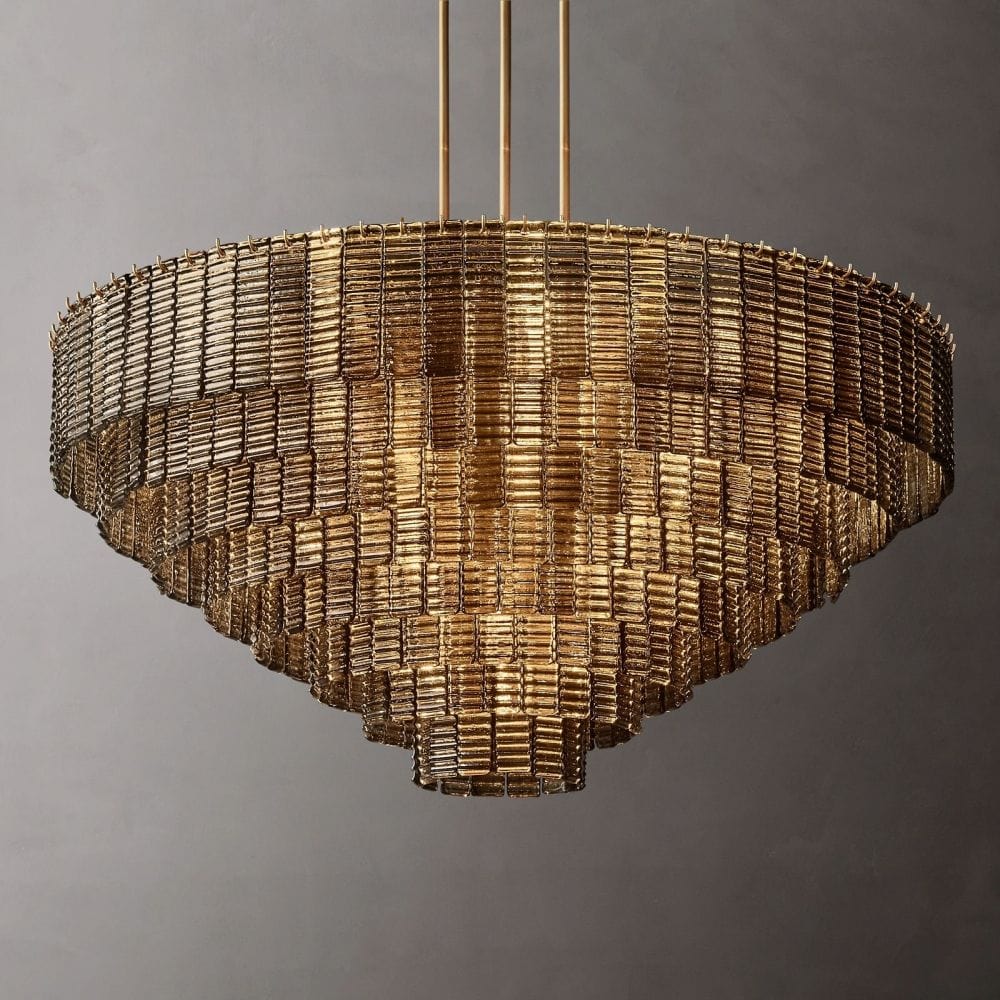 Siren Smoke Glass Round Chandelier 52" - Franing