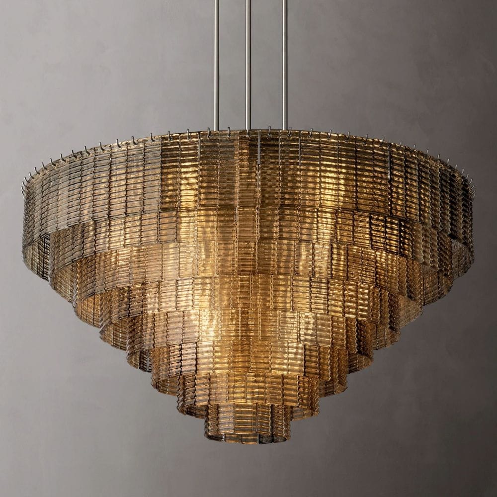 Siren Smoke Glass Round Chandelier 52" - Franing
