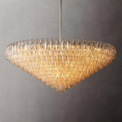 Chiara Glass Multi-Tier Round Chandelier 61" - Franing