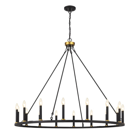 Adriana 19th-C English Wagon Wheel Chandelier, 36″–72″, 10–20 Lights | Farmhouse Metal by Franing