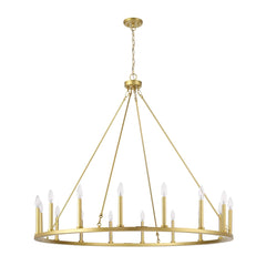 Adriana 19th-C English Wagon Wheel Chandelier, 36″–72″, 10–20 Lights | Farmhouse Metal by Franing