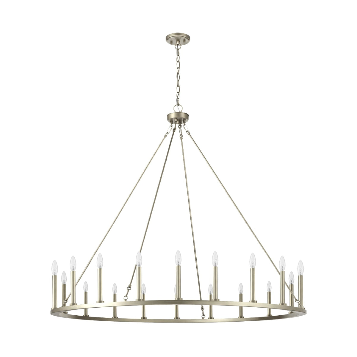 Adriana 19th-C English Wagon Wheel Chandelier, 36″–72″, 10–20 Lights | Farmhouse Metal by Franing