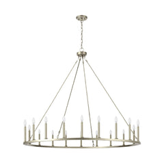 Adriana 19th-C English Wagon Wheel Chandelier, 36″–72″, 10–20 Lights | Farmhouse Metal by Franing