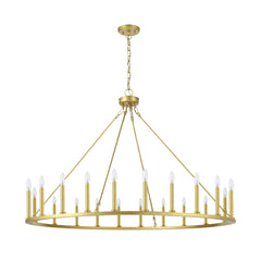 Adriana 19th-C English Wagon Wheel Chandelier, 36″–72″, 10–20 Lights | Farmhouse Metal by Franing