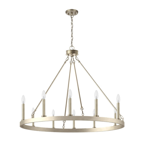 Adriana 19th-C English Wagon Wheel Chandelier, 36″–72″, 10–20 Lights | Farmhouse Metal by Franing