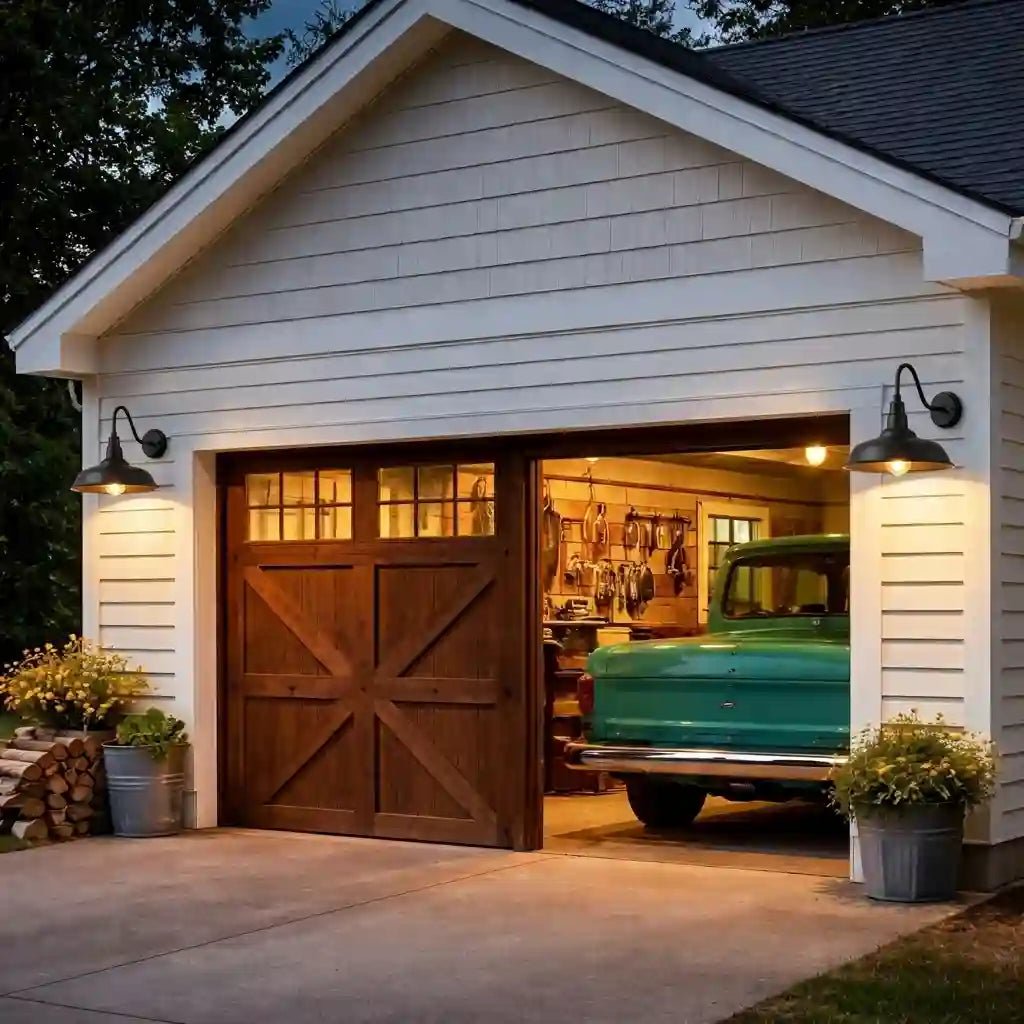 Adriana Matte Black Gooseneck Barn Light - Industrial Farmhouse Wall Sconce (2 - Pack) by Franing - SHOP ALL,WALL,BARN，Metal wall light