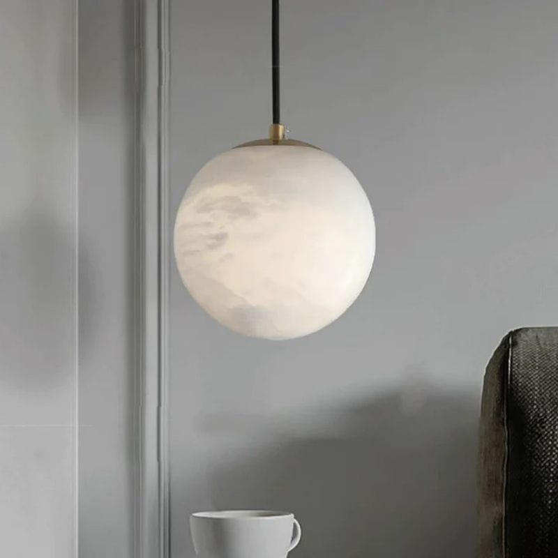 Alabaster Ball Pendant Light by Franing - SHOP ALL,pendant,Alabaster