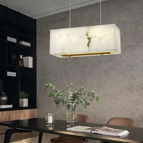 Alabaster Cubic Dining Room Chandelier by Franing - Chandelier .SHOP ALL .Alabaster，Island counter/dining room