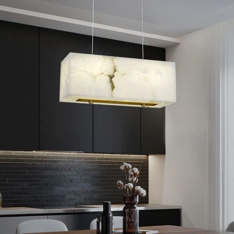 Alabaster Cubic Dining Room Chandelier by Franing - Chandelier .SHOP ALL .Alabaster，Island counter/dining room