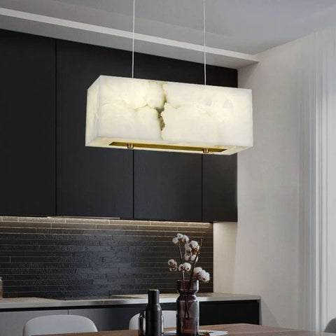 Alabaster Cubic Dining Room Chandelier by Franing - Chandelier .SHOP ALL .Alabaster，Island counter/dining room