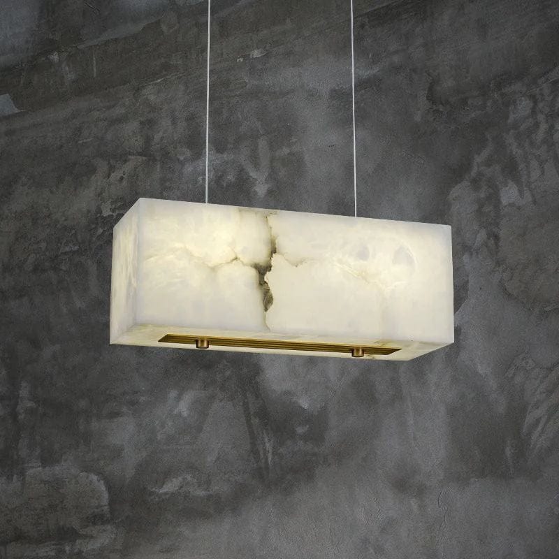 Alabaster Cubic Dining Room Chandelier by Franing - Chandelier .SHOP ALL .Alabaster，Island counter/dining room