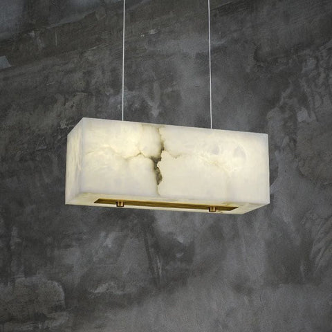 Alabaster Cubic Dining Room Chandelier by Franing - Chandelier .SHOP ALL .Alabaster，Island counter/dining room