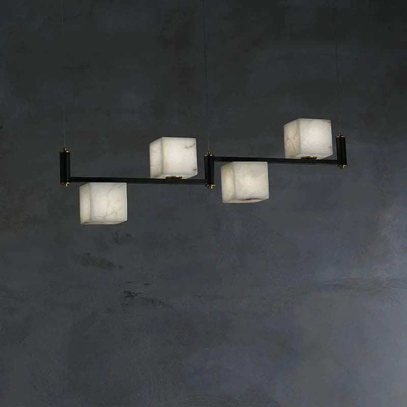 Alabaster Cubic Dining Table Pendant by Franing - Chandelier .SHOP ALL .Alabaster，Island counter/dining room