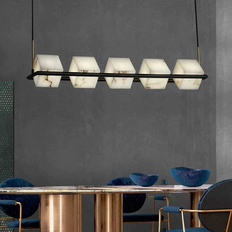 Alabaster Cubic Dining Table Pendant by Franing - Chandelier .SHOP ALL .Alabaster，Island counter/dining room