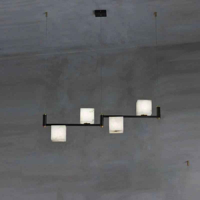 Alabaster Cubic Dining Table Pendant by Franing - Chandelier .SHOP ALL .Alabaster，Island counter/dining room