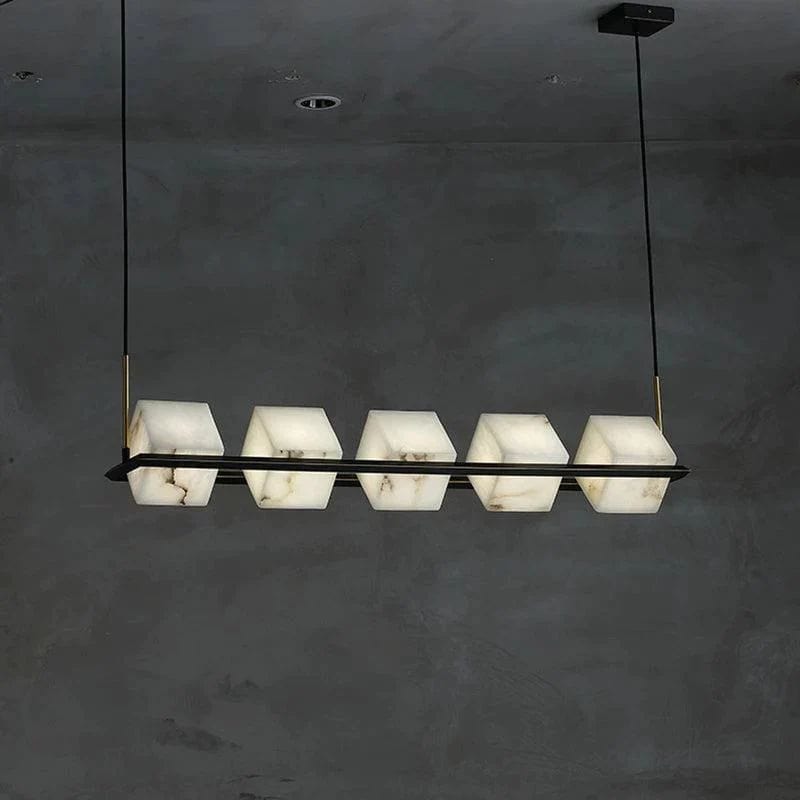 Alabaster Cubic Dining Table Pendant by Franing - Chandelier .SHOP ALL .Alabaster，Island counter/dining room