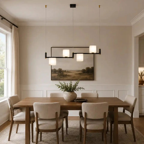 Alabaster Cubic Linear Chandelier for Dining Room & Kitchen Island by Franing - Chandelier .SHOP ALL .Alabaster，Island counter/dining room