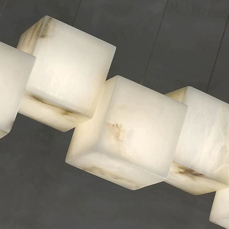 Alabaster Cubic Rectangular Pendant by Franing - Chandelier .SHOP ALL .Alabaster，Island counter/dining room