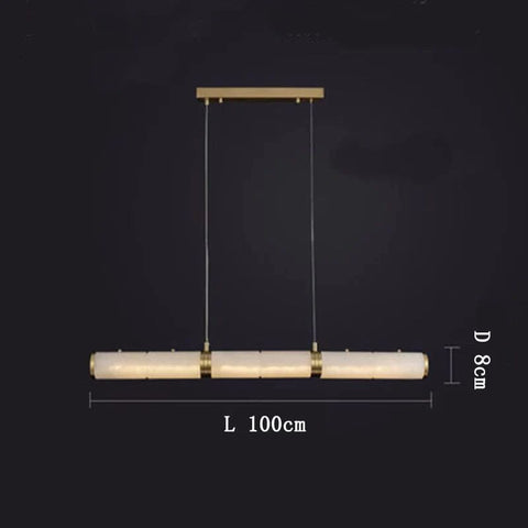 Alabaster Cylindrical Chandelier by Franing - Chandelier .SHOP ALL .Alabaster，Island counter/dining room